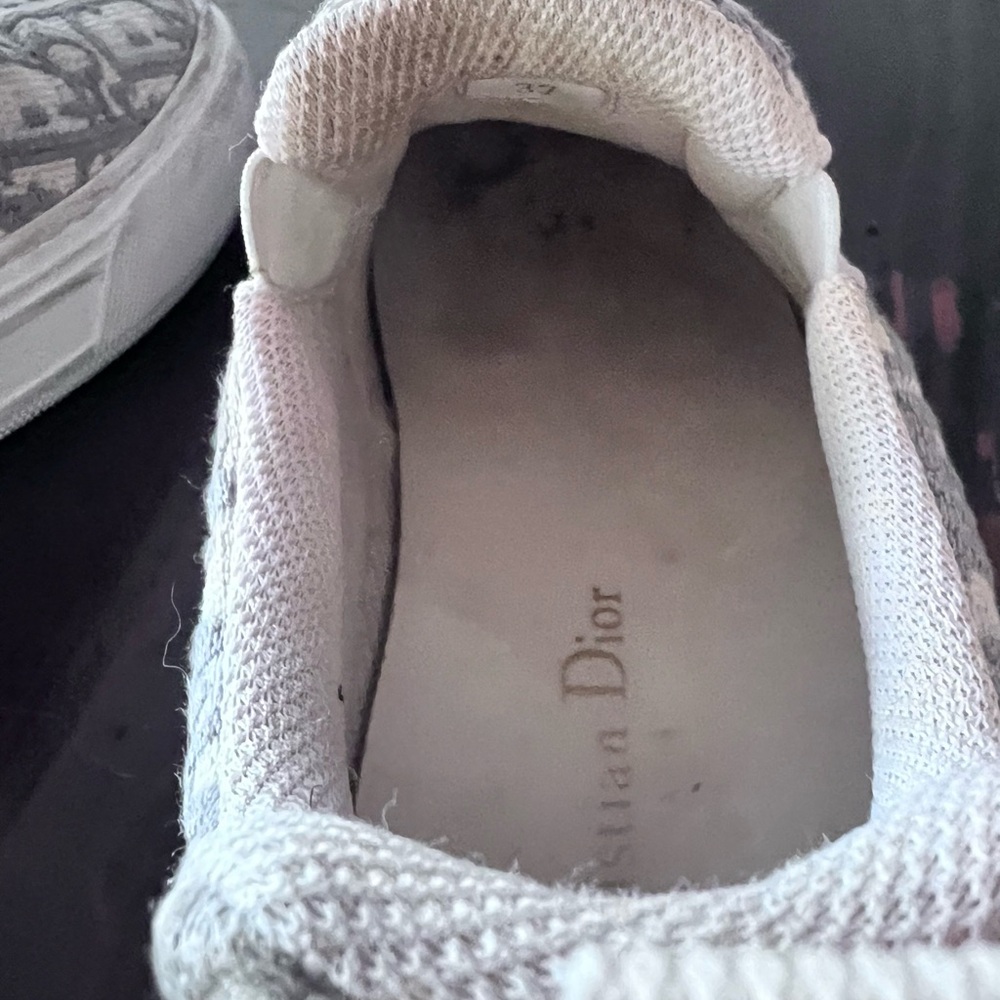 Christian Dior Solar Oblique Grey White slip on women’s sz 37 6.5-7 - Picture 13 of 16